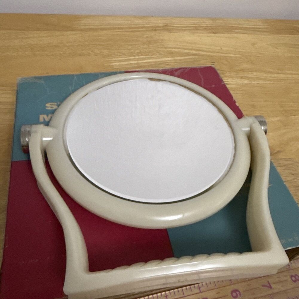 VTG Makeup Mirror Fuller Brush Co Double Sided & Beveled Celluloid Ivory - Picture 6 of 14